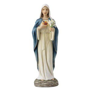 Immaculate Heart of Mary Studio Collection by Veronese Design Immaculate Heart of Mary fully hand-painted Statue 10" H, Weighs 2.05 lbs.