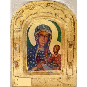 Greek Handpainted Antique Style Icons Arched 5" x 4"; Hand-made in the old traditional manner of Byzantine art. Icon is Hand Painted with Egg, Tempura and Gold Leaf on canvas and old wood created to portray an antique style.