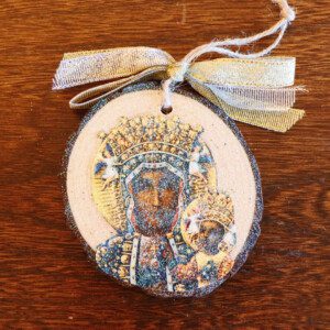 Handmade Adorned Our Lady of Częstochowa Ornament