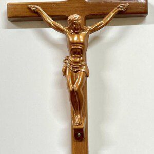 Wood Crucifix Copper Corpus