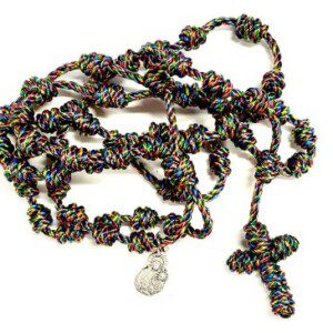 Stained Glass Knotted Twine Rosary