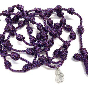 Plum Knotted Twine Rosary