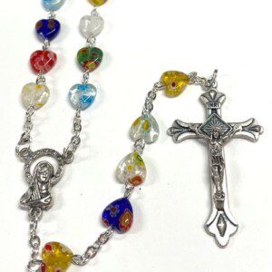 Heart Shaped Murano Bead Rosary