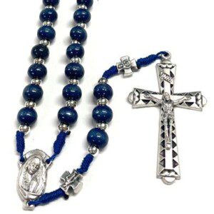 Blue Nylon Linked Rosary