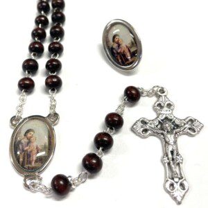 St. Joseph Rosary and Lapel Pin