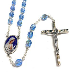 Blue Crystal Fatima Rosary