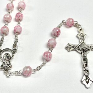 Pink Marbled Rosary