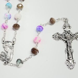 Multi Color Glass Stone Rosary
