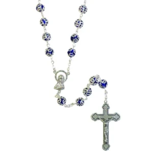 Dark Blue Filigree Rosary